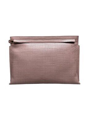 Loewe T Pouch Clutch Pink Beige Anagram